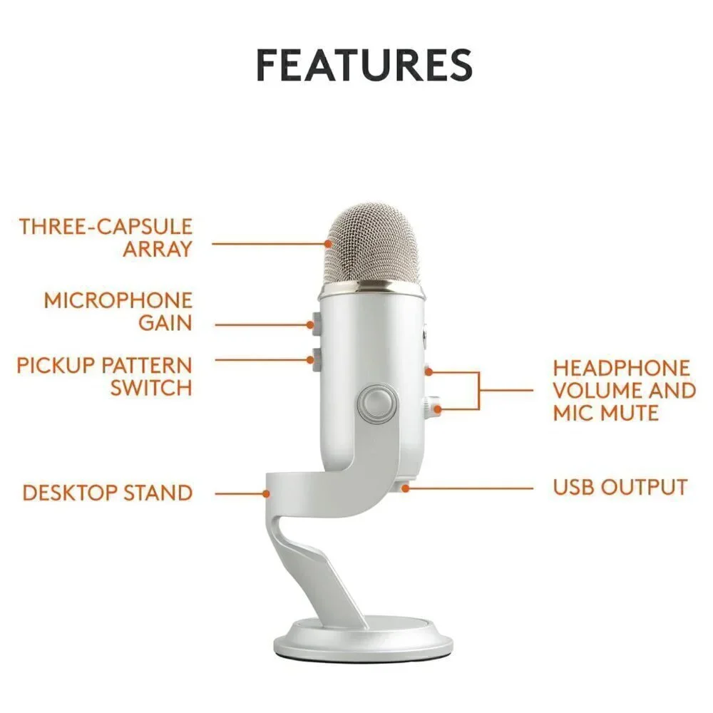 Logitech for Creators Blue Yeti USB Microphone